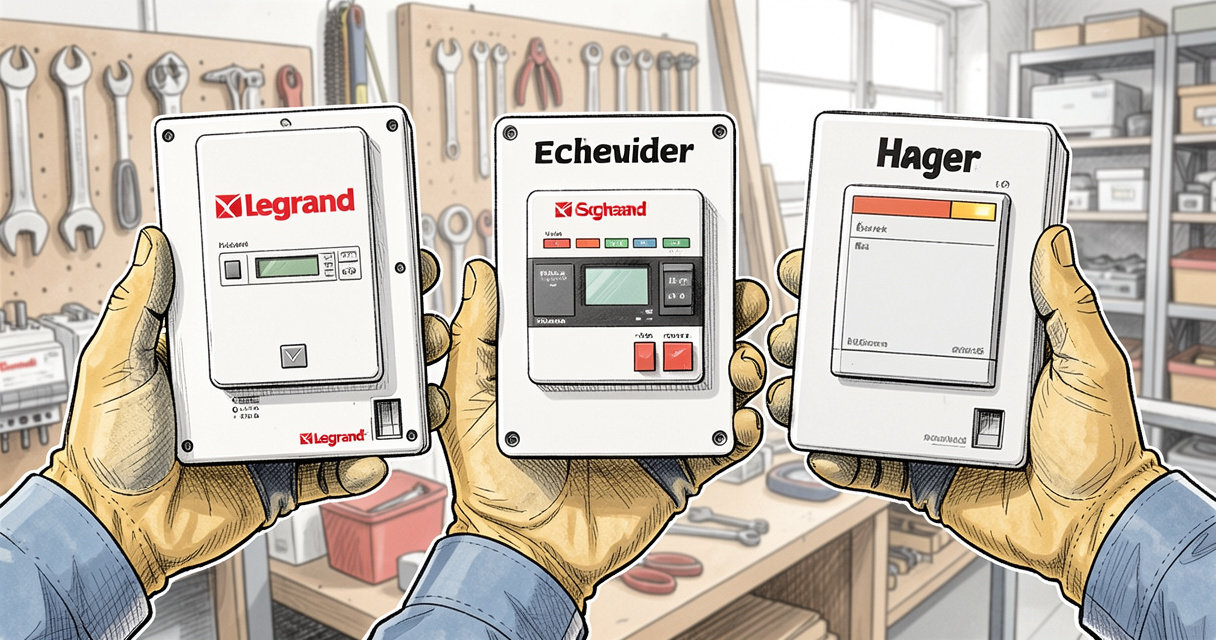 Comparatif visuel des marques Legrand Schneider et Hager de tableaux électriques complets