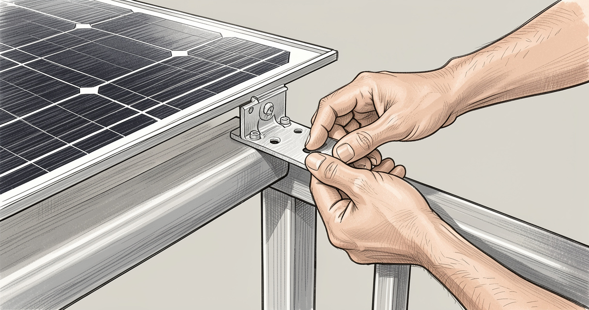 Installation d'un panneau solaire plug and play : fixation d'un support sur une rambarde de balcon