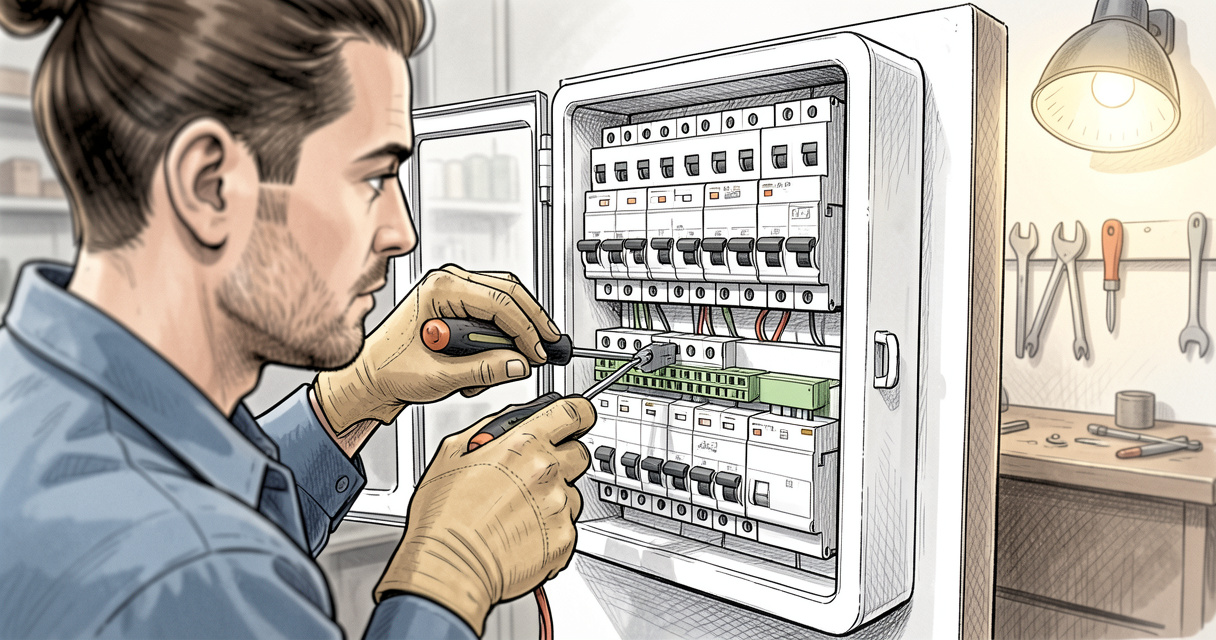 Coffret Schneider 3 rangées 13 modules avec disjoncteurs et peignes